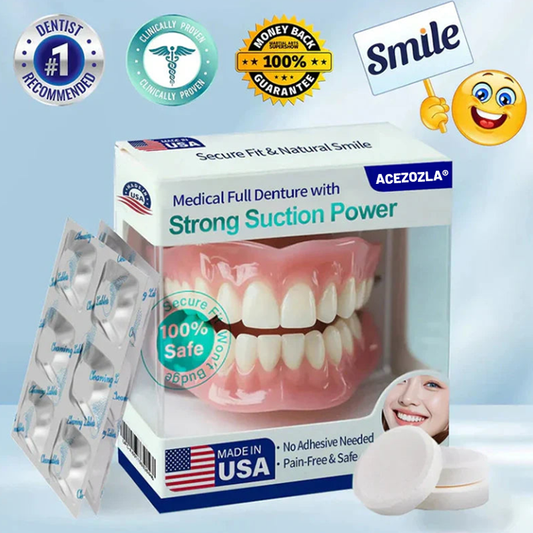 ✨Ends Today: 70% OFF!  ⏰Acezozla® Medical Full Denture with Strong Suction ✅  (Made and Shipped from the USA🍀)